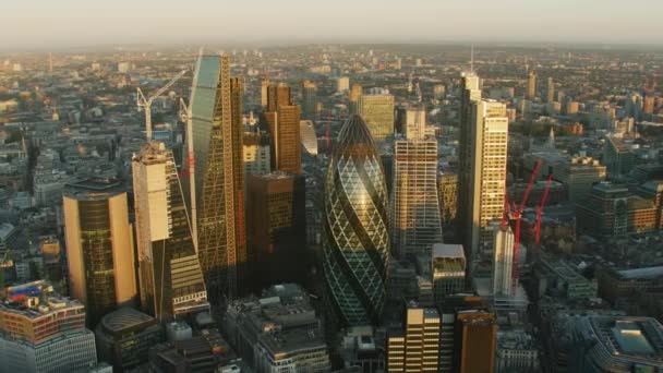 London November 2017 Aerial View Morning Sunshine City London Financial — Stock Video