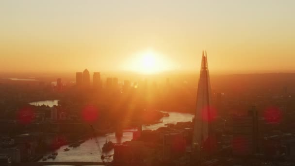 Londres Reino Unido Noviembre 2017 Vista Aérea Del Amanecer Con — Vídeos de Stock