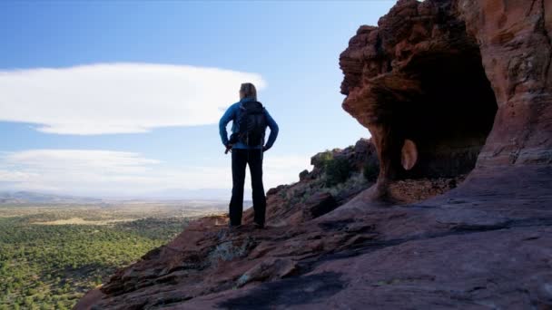 Etkin Beyaz Amerikan Açık Havada Verde Vadisi Arizona Abd Hiking — Stok video