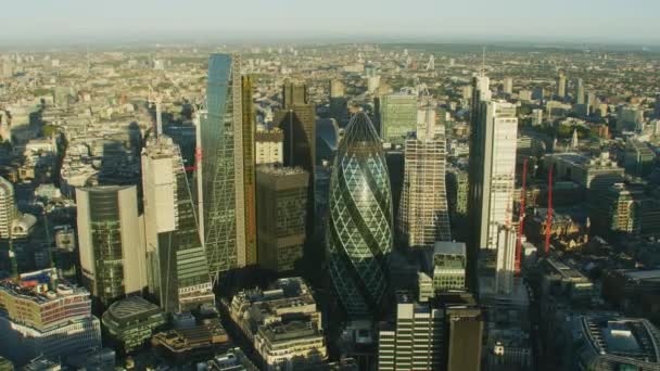 London November 2017 Aerial Sunrise View London City Skyline Sunshine — Stock Video