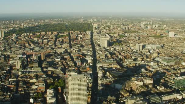 London Storbritannien November 2017 Flygfoto Sunrise London Stadsbilden Bostäder Kommersiella — Stockvideo