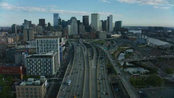 Boston Verenigde Staten November 2017 Luchtfoto Van Boston Ons Highway — Stockvideo