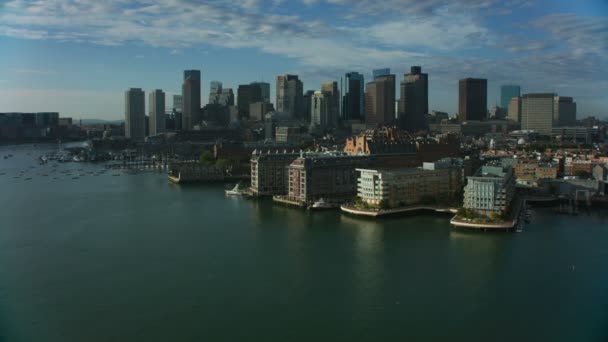 Boston Eua Novembro 2017 Vista Aérea Cidade Edifícios Modernos Metropolitan — Vídeo de Stock