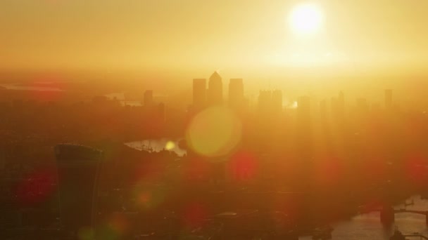 Londres Reino Unido Novembro 2017 Vista Aérea Com Nascer Sol — Vídeo de Stock