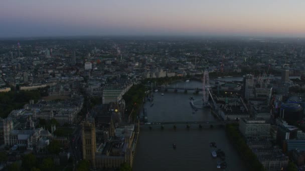 Londra Ngiltere Kasım 2017 Hava Şafak Görünümü Gündoğumu Londra Cityscape — Stok video