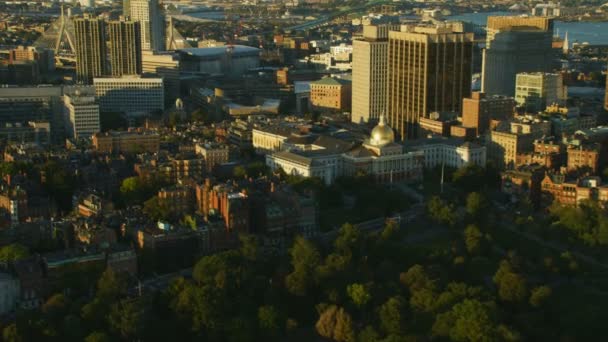 Luchtfoto Metropool Weergave Van Kabel Bleef Multi Lane Bunker Hill — Stockvideo