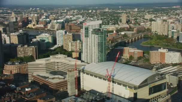 Boston Usa November 2017 Aerial View Bunker Hill Highway Road — Stock Video