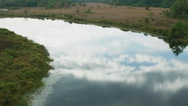 Вид Воздуха Сельскую Местность Бостона Новая Англия Пейзаж Реки Лесной — стоковое видео