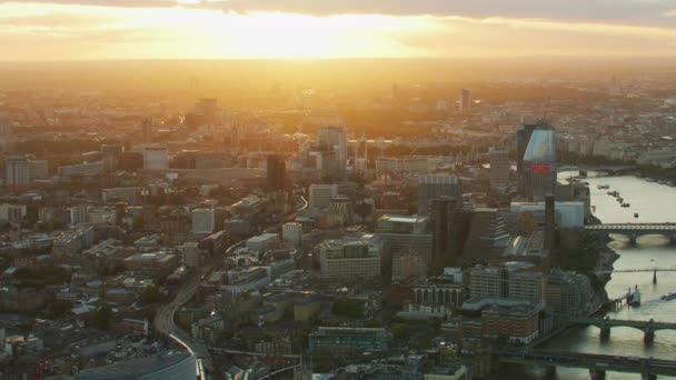 Londres Reino Unido Noviembre 2017 Vista Aérea Puesta Sol Sobre — Vídeos de Stock