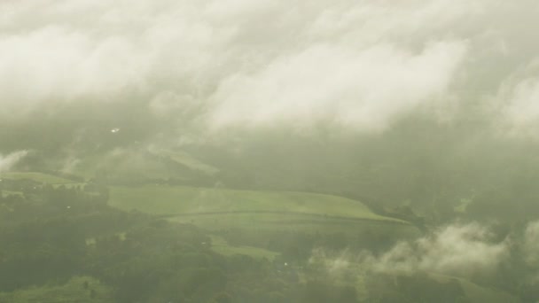 Vista Aérea Amanecer Nubes Sobre Los Vehículos Rurales Del Gran — Vídeo de stock