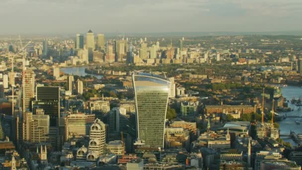 Londra Regno Unito Novembre 2017 Vista Aerea Sul Tramonto Grattacieli — Video Stock