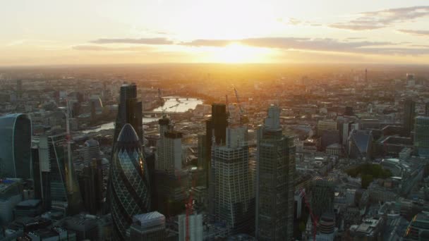 Londres Reino Unido Noviembre 2017 Vista Aérea City London Sunset — Vídeos de Stock