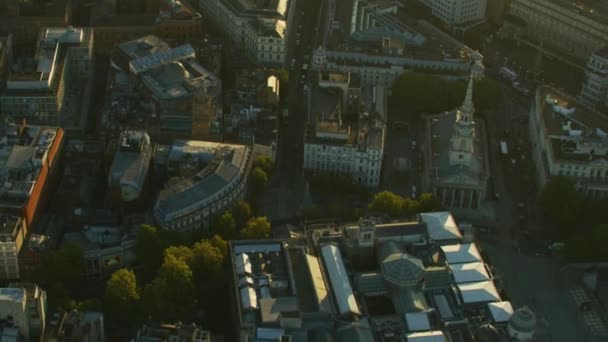 Vista Aérea Del Amanecer Los Tejados Ciudad Londres Hasta Los — Vídeos de Stock