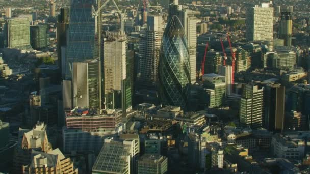 Londen November 2017 Luchtfoto Zonsopgang Weergave Skyline Van Stad Van — Stockvideo