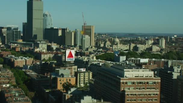 Boston Eua Novembro 2017 Vista Aérea Cidade Edifícios Arranha Céus — Vídeo de Stock