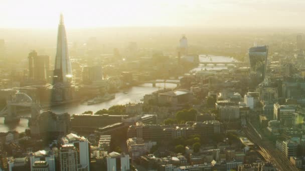 Londres Reino Unido Novembro 2017 Vista Aérea Com Pôr Sol — Vídeo de Stock