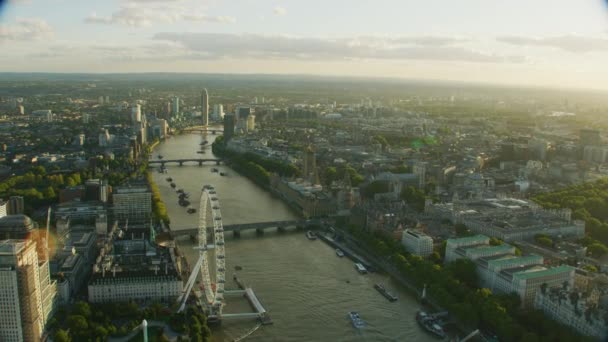 Лондон Великобритания Ноябрь 2017 Вид Закат Солнечной Вспышкой London Cityscape — стоковое видео