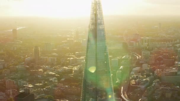 Londres Reino Unido Noviembre 2017 Vista Aérea Atardecer Con Resplandor — Vídeos de Stock