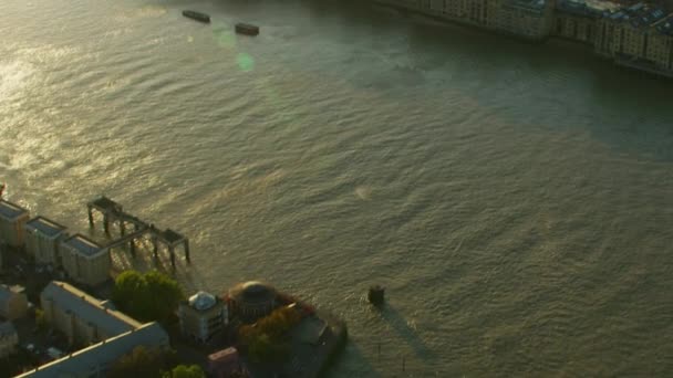 London November 2017 Luftaufnahme Sonnenuntergang Über Der Themse Rotherhithe Tunnel — Stockvideo