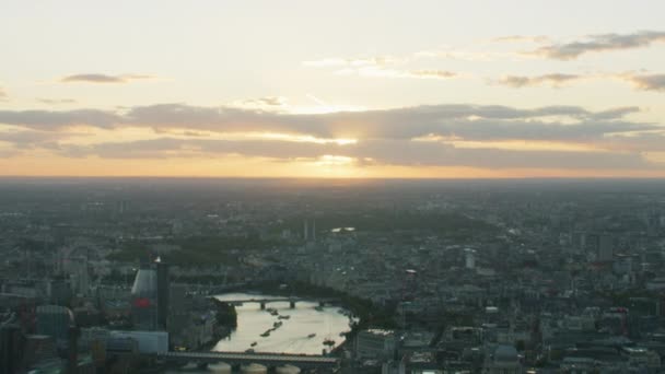 Londra Ngiltere Kasım 2017 Havadan Görünümü Londra Cityscape Günbatımı Thames — Stok video