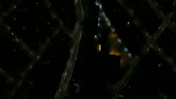 Vue Aérienne Sur Toit Nuit Londres Banlieue Quartier Lampadaires Logements — Video