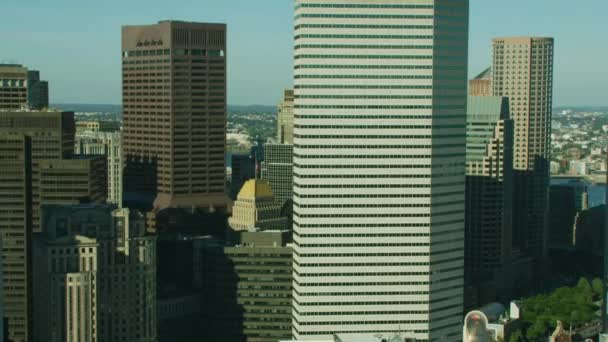 Widok Miasto Antenowe Budynków Metropolitan Wieżowiec Centrum Boston Financial District — Wideo stockowe
