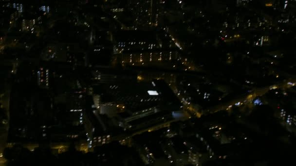 Londres Reino Unido Novembro 2017 Vista Aérea Noite Iluminado Edifício — Vídeo de Stock