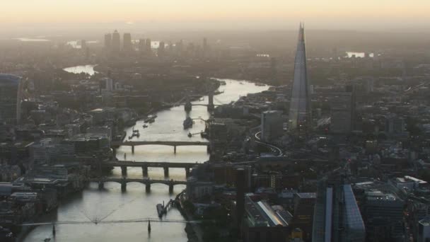 Londres Reino Unido Novembro 2017 Vista Aérea Nascer Sol Sobre — Vídeo de Stock