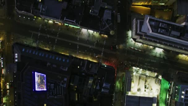 Vue Aérienne Sur Toit Nuit Oxford Street Illuminé Points Vente — Video