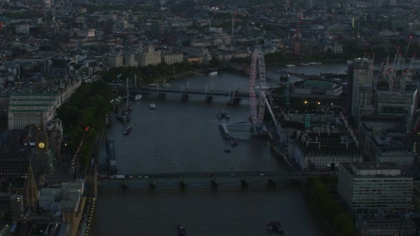 Londen November 2017 Luchtfoto Uitzicht Londen Stadsgezicht River Thames Big — Stockvideo