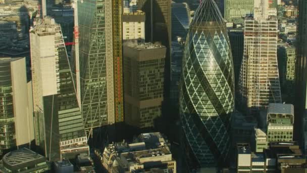 London November 2017 Aerial Sunrise View London City Skyline Sunshine — Stock Video