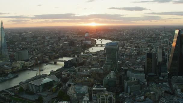 Londra Ngiltere Kasım 2017 Havadan Görünümü Günbatımı Üzerinde Londra Şehir — Stok video