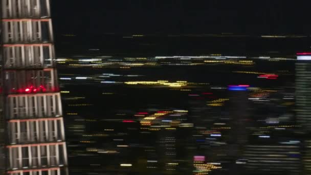 伦敦英国 2017年11月 鸟瞰灯玻璃塔伦敦城灯光下的碎片商业摩天大楼英国联合王国 — 图库视频影像