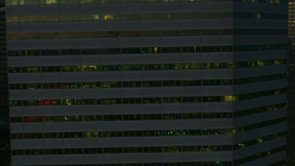 Boston Usa Novembre 2017 Veduta Aerea Notturna Illuminata Del Grattacielo — Video Stock