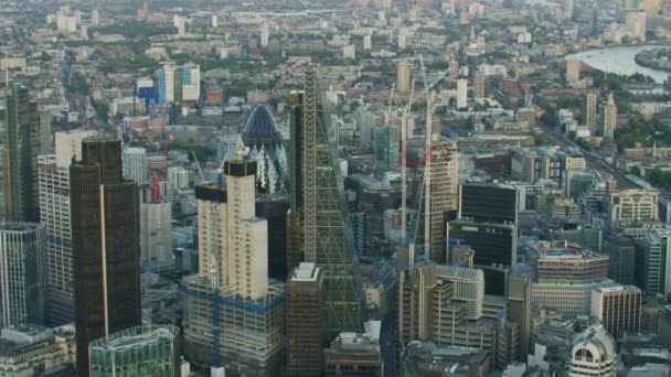 London November 2017 Aerial Sunset View City London Financial District — Stock Video