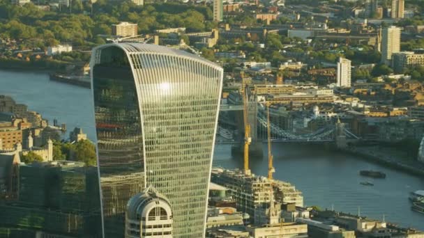 Londres Reino Unido Noviembre 2017 Vista Aérea Del Atardecer Walkie — Vídeos de Stock