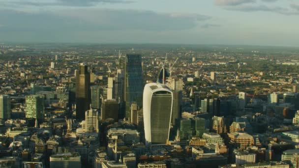 London November 2017 Luftaufnahme Bei Untergang London Cityscape Shard Tower — Stockvideo