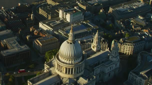 Paul Katedrali Londra Şehir Manzarası River Thames Blackfriars Köprüden Londra — Stok video