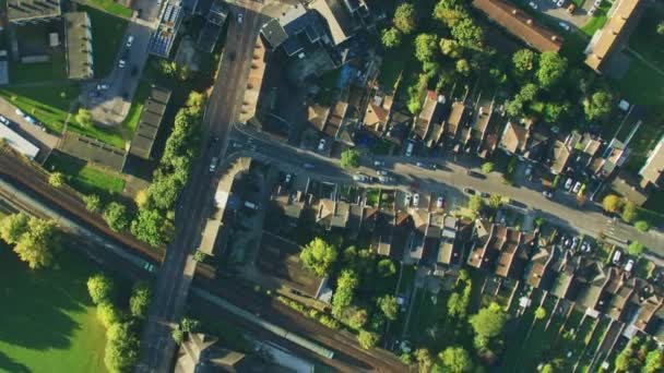 Vista Aérea Del Amanecer Londres Residencial Urbanización Urbanización Edificios Comerciales — Vídeo de stock