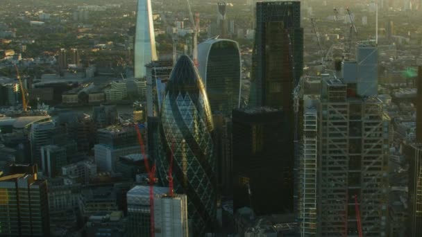 Londra Ngiltere Kasım 2017 Güneş Patlaması Londra Cityscape Finans Bölgesine — Stok video