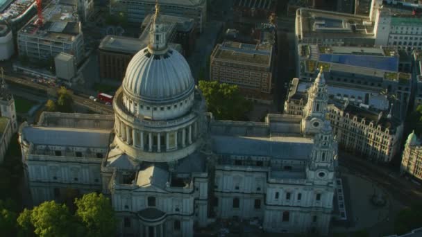 Légi Napfelkeltét Kilátás Nyílik Pauls Cathedral Építész Sir Christopher Wren — Stock videók