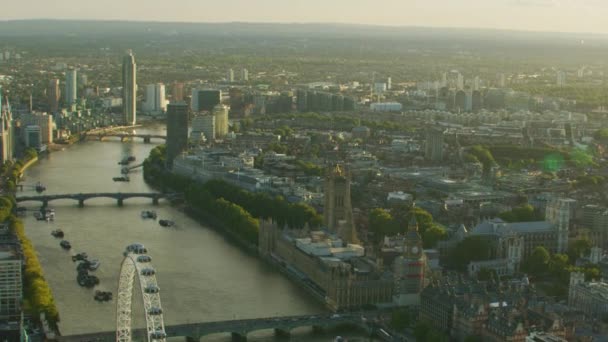 Londra Ngiltere Kasım 2017 Güneş Patlaması Londra Cityscape River Thames — Stok video