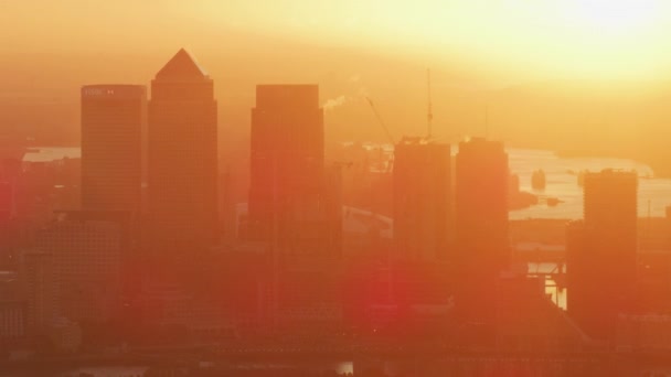 London November 2017 Légi Napkelte Napsütés Fáklyát London City Skyline — Stock videók