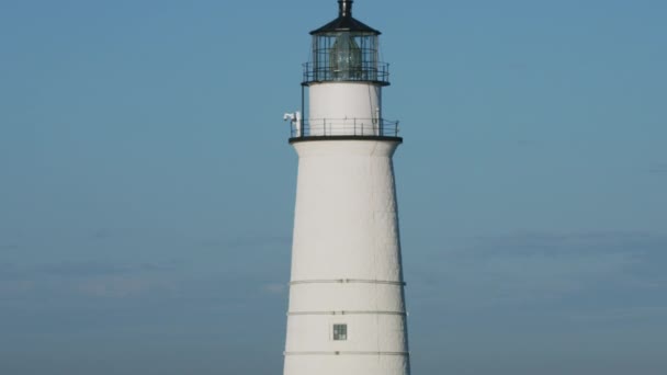 Vista Aérea Revelação Boston Ilumine Farol Plymouth County Brewster Island — Vídeo de Stock