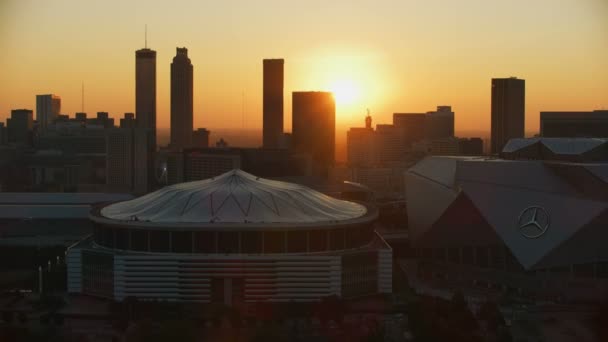 Atlanta Noviembre 2017 Vista Aérea Amanecer Del Techo Retráctil Del — Vídeo de stock