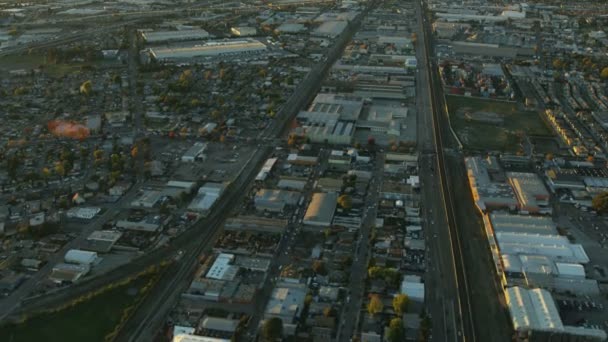 Veduta Aerea Oakland San Leandro Alameda Quartiere Commerciale Residenziale Distante — Video Stock