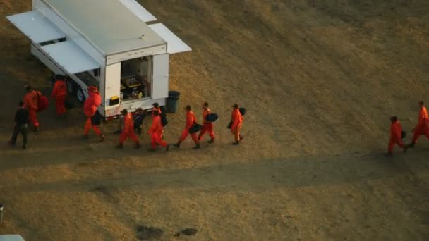 San Francisco November 2017 Luftfoto Officiel Lejr Oprettet Redningsarbejdere Tilfælde – Stock-video