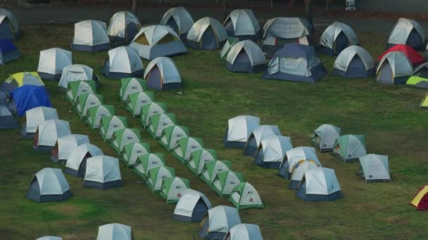 São Francisco Novembro 2017 Vista Aérea Acampamento Oficial Montado Para — Vídeo de Stock