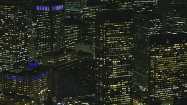 San Francisco Noviembre 2017 Noche Aérea Vista Iluminada Del Centro — Vídeos de Stock