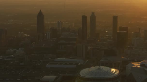 Atlanta Noviembre 2017 Vista Aérea Amanecer Del Estadio Mercedes Benz — Vídeo de stock